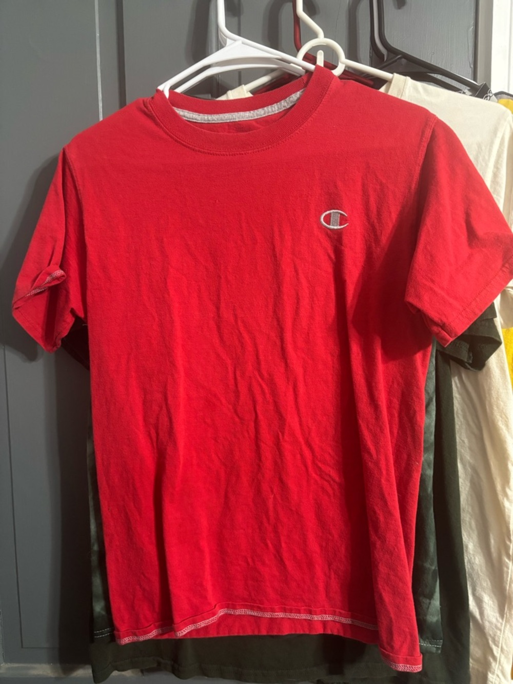 Champion Red Short-Sleeve Logo Tee